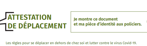 en-tête de l'attestation de déplacement dérogatoire en FALC